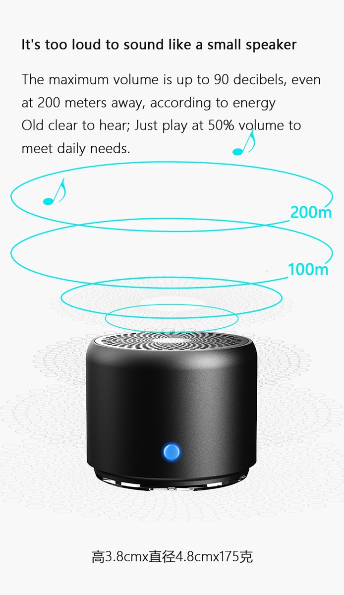 Waterdichte Bluetooth Mini-luidspreker Zwart