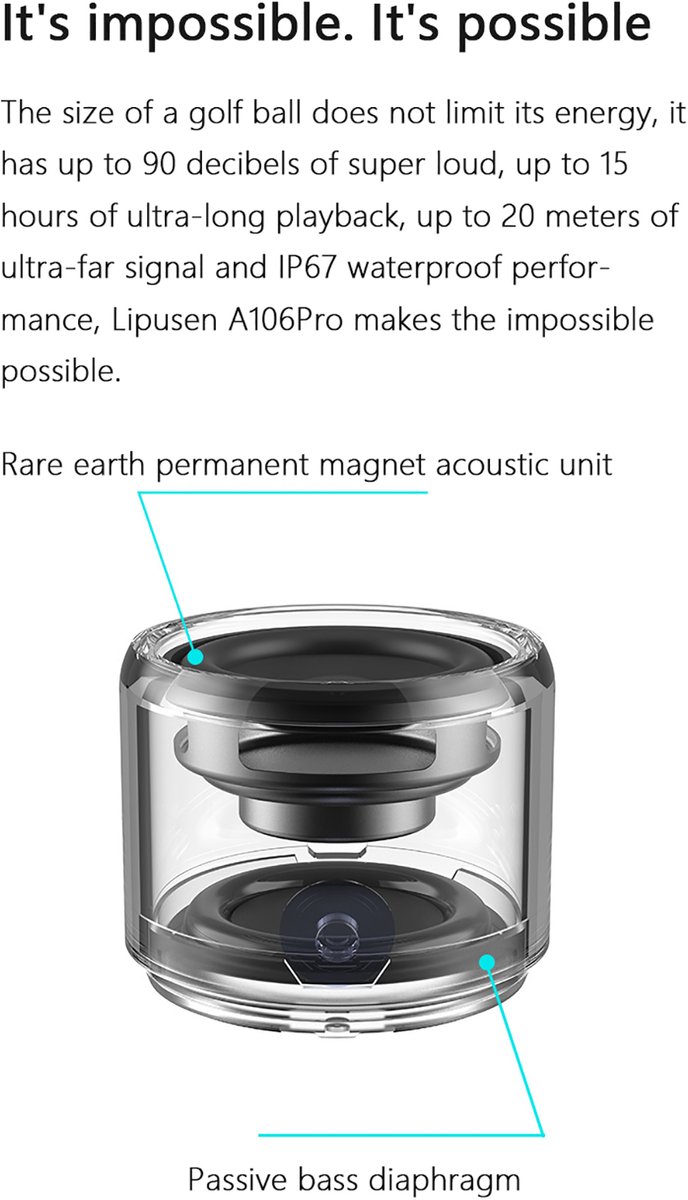 Waterdichte Bluetooth Mini-luidspreker Zwart