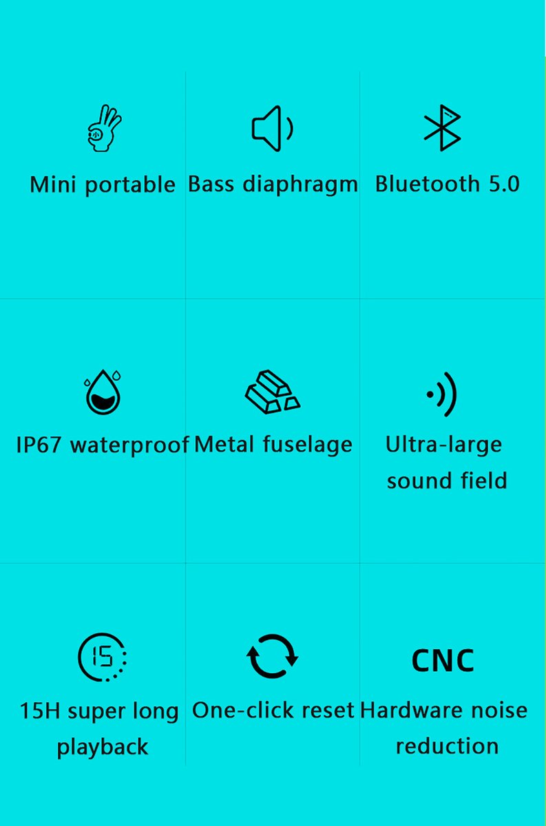 Waterdichte Bluetooth Mini-luidspreker Zwart