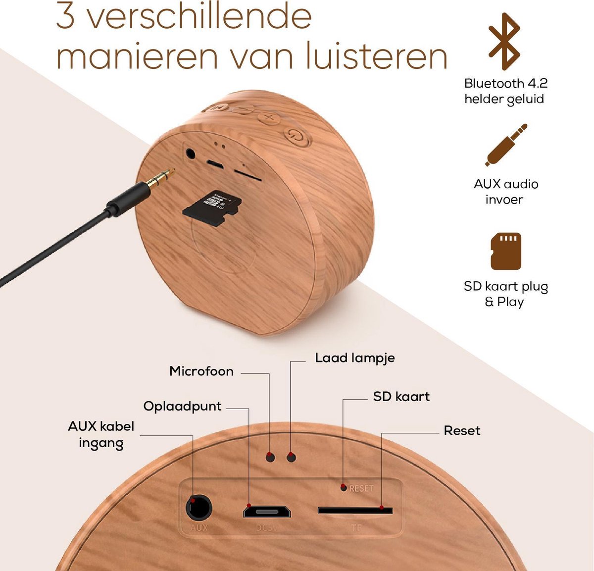Woodsound Draadloze Bluetooth Speaker