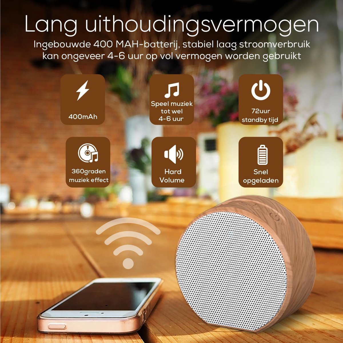 Woodsound Draadloze Bluetooth Speaker