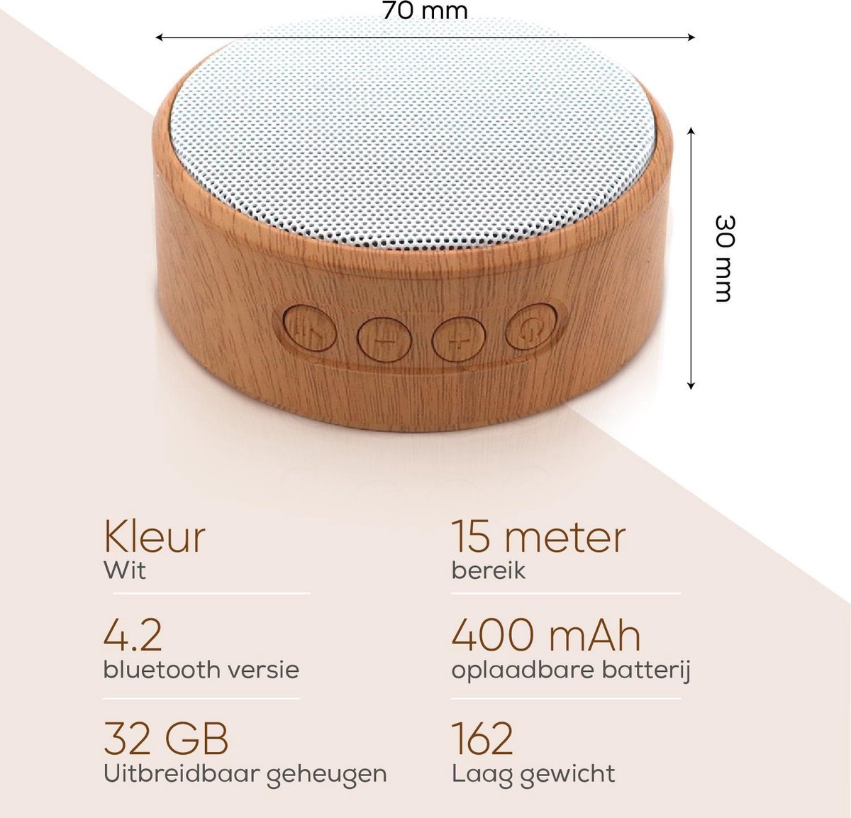 Woodsound Draadloze Bluetooth Speaker