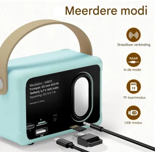 Ynkkvre Retro Bluetooth Speaker Blauw