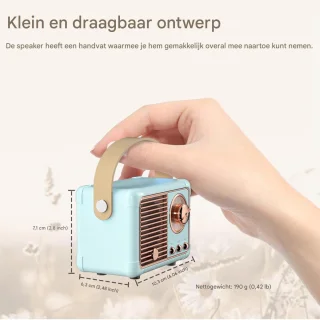 Ynkkvre Retro Bluetooth Speaker Blauw