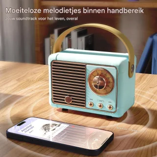 Ynkkvre Retro Bluetooth Speaker Blauw