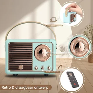 Ynkkvre Retro Bluetooth Speaker Blauw
