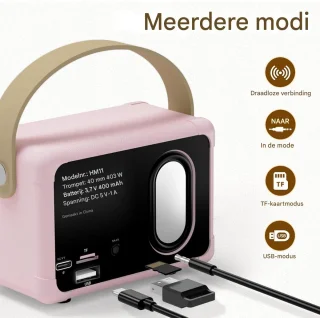 Ynkkvre Retro Speaker - Roze