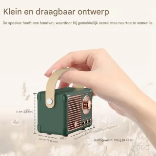 YOZHIQU Mini Retro Bluetooth-luidspreker Groen