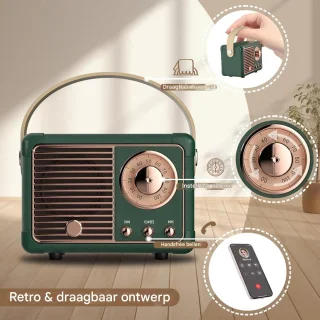 YOZHIQU Mini Retro Bluetooth-luidspreker Groen