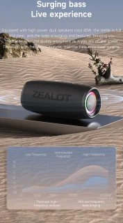 Zealot S56 Bluetooth Speaker Zwart 40W