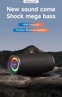 Zealot S56 Bluetooth Speaker Zwart 40W
