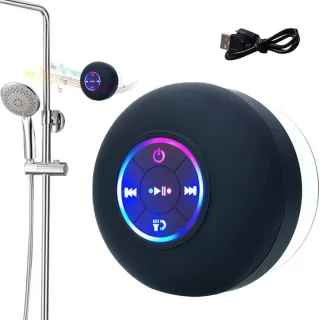 Zwarte LED Bluetooth Douche Luidspreker USB IPX4