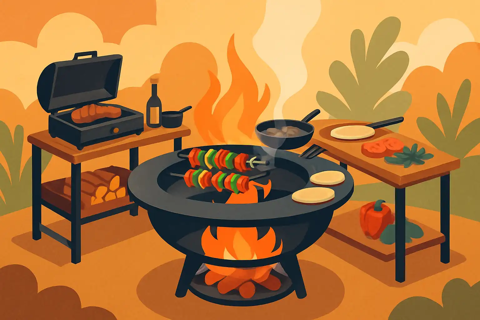 Firepit fusion: zo transformeer je je vuurschaal tot volwaardige buitenkeuken