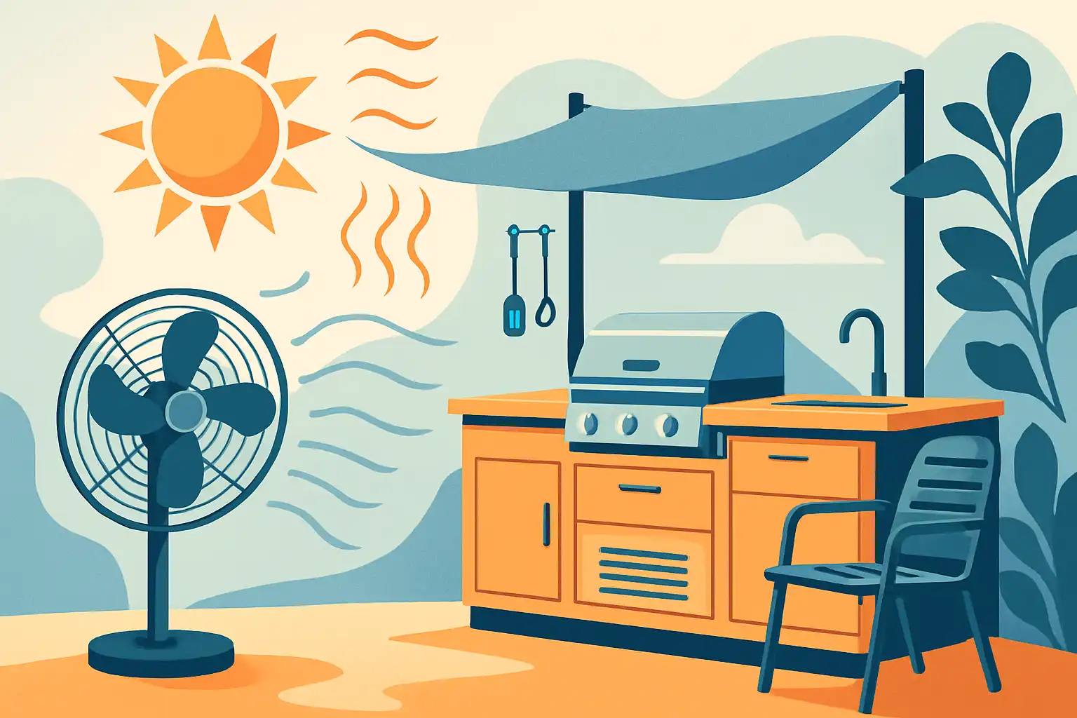 Zo maak je je buitenkeuken hitteproof: slimme verkoeling, hittebestendige materialen en comfortstrategieën