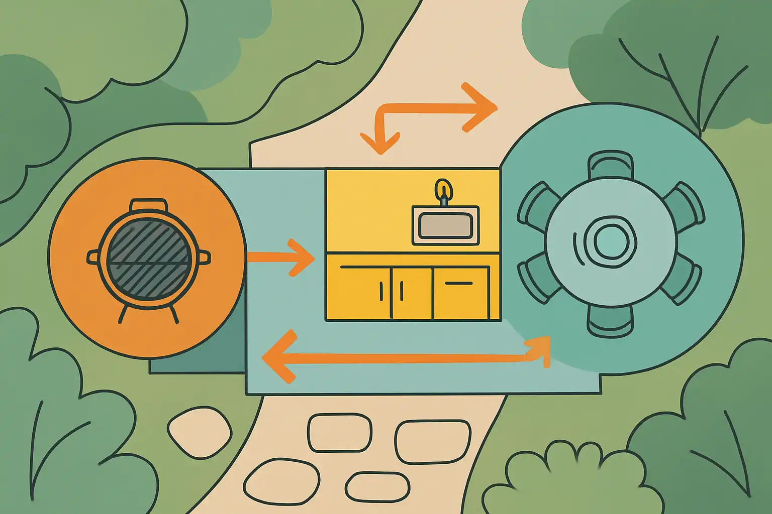 Zo ontwerp je de perfecte flow in je buitenkeuken: zones, looproutes en serviceruimte voor moeiteloos entertainen