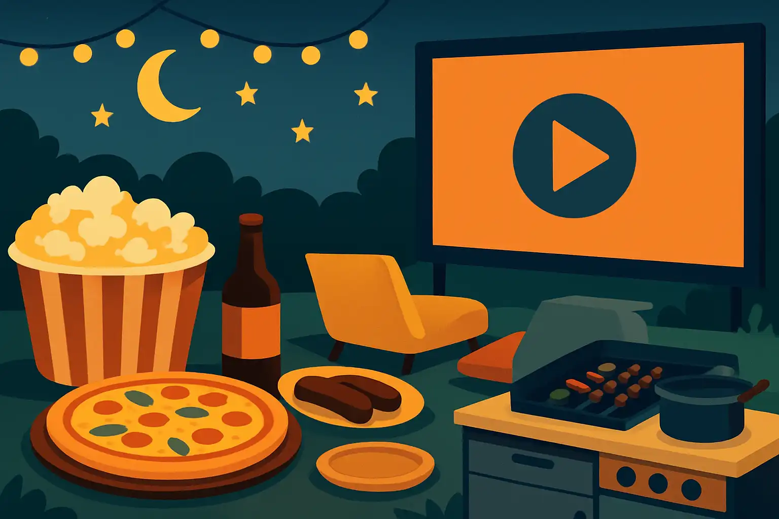 Zo organiseer je de perfecte tuinbioscoop: eten, sfeer en buitenkeuken-tips voor filmavonden