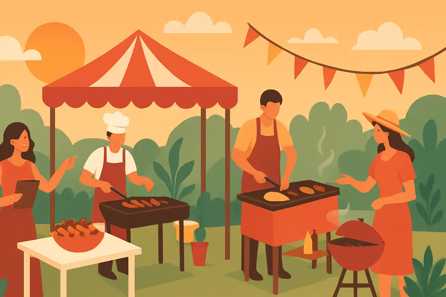 Zo organiseer je een mini foodfestival in je tuin met meerdere kookstations