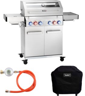 TAINO PLATINUM YAMARA 4+2 gasgrill - roestvrij staal 4 branders searbrander achterbrander met deksel review