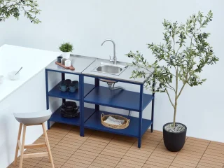 BELIANI VILAMA - Buitenkeuken eiland - Blauw - Staal