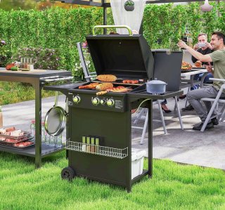 Wat vinden we goed aan de Gas barbecue 9,5 KW Grillwagen met 4 Branders, Zijbrander 123 x 57 x 98 cm Zwart