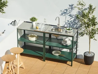 BELIANI VILAMA - Buitenkeuken eiland - Groen - 80x50x92 cm - Staal