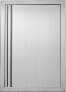 Barbecuedeur, 432 X 610 mm, Enkele Deur voor Buitenkeuken. Roestvrij Staal Inbouw, Verticale Wanddeur met Intrekbare Handgreep, Ideaal voor Barbecue-Eilanden