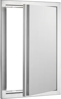 Barbecuedeur, 432 X 610 mm, Enkele Deur voor Buitenkeuken. Roestvrij Staal Inbouw, Verticale Wanddeur met Intrekbare Handgreep, Ideaal voor Barbecue-Eilanden