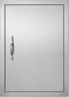 De Bbq Toegangsdeur, 432 X 610 mm, Enkele Deur voor Buitenkeuken, Inbouw in Roestvrij Staal, Verticale Wandmontage met Handgreep voor Bbq-Eilanden en Barbecuestations 6+ in één oogopslag