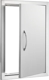 Bbq Toegangsdeur, 432 X 610 mm, Enkele Deur voor Buitenkeuken, Inbouw in Roestvrij Staal, Verticale Wandmontage met Handgreep voor Bbq-Eilanden en Barbecuestations 6+