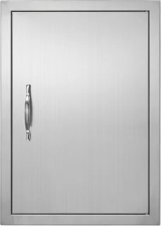 Bbq Toegangsdeur, 432 X 610 mm, Enkele Deur voor Buitenkeuken, Inbouw in Roestvrij Staal, Verticale Wandmontage met Handgreep voor Bbq-Eilanden en Barbecuestations 6+