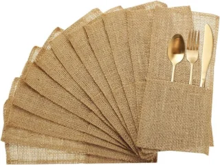 12 jute bestekhouders