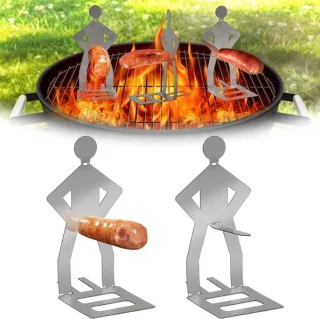 2-delige rvs bbq worstrekker