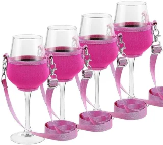 4 stuks stoffen wijnglashouders