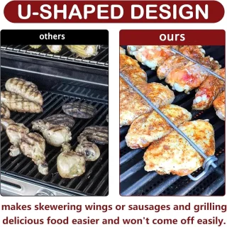 4x RVS Kippenvleugel BBQ-vorken voor Grillen
