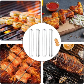 4x RVS Kippenvleugel BBQ-vorken voor Grillen