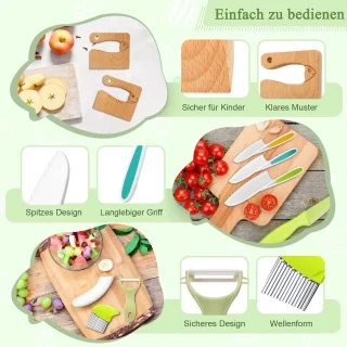 8-delige houten kindermessenset