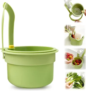 Afvoerfilter gootsteen - groene zeef met drukknop