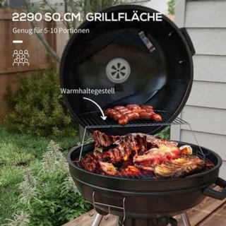 Ball Grill – Barbecue – Kogelbarbecue – Houtskoolgrill – Rondegroette grill – Zwart