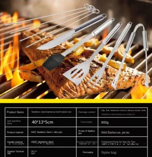 Barbecue Kit Compleet 9-Delig Met Draagtasje