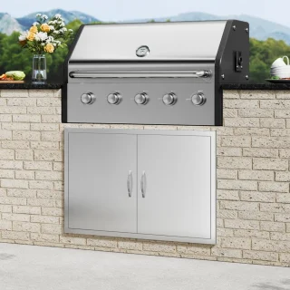 BBQ Buitenkeuken Dubbele Inbouwdeur 99x66 cm