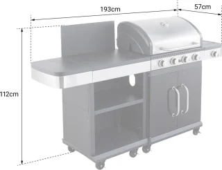 BBQ FIDGI 4 Gasbarbecue Met Buffetkast