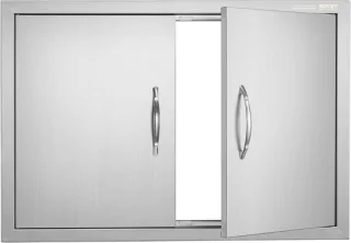 BBQ toegangsdeur - roestvrij staal - 30x21 inch - zilver
