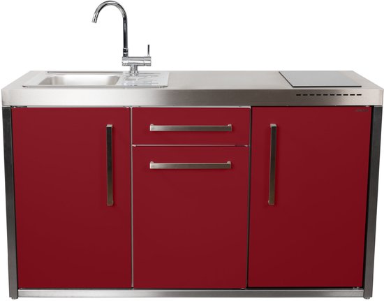 BeNeLux Stengel MO150 S – compacte, robuuste minikeuken in Rood Bordeaux