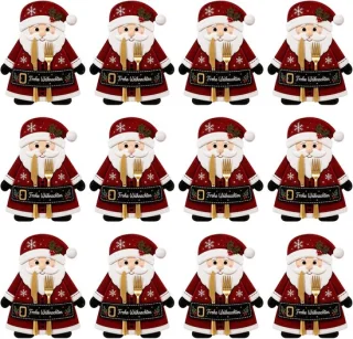 Bestekzak Kerstmis, 12 kerstman bestekhouders