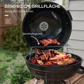 Bol Grill houtskoolbarbecue ronde barbecue 54 cm zwart