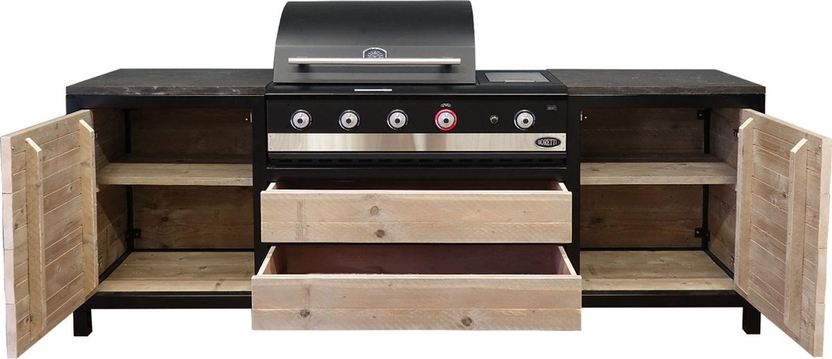 Wat vinden we goed aan de Boretti Ibrido Top BBQ Buitenkeuken Biak Natuursteen Metalen Frame