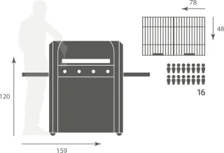 Boretti Robusto Buitenkeuken 4 Branders Zwart