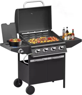 BORVAT® Gasbarbecue Grillwagen 15kW 4+1 Branders