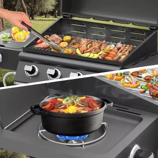 BORVAT® Gasbarbecue Grillwagen 15kW 4+1 Branders