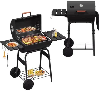 BORVAT® Houtskool BBQ Smoker Zwart